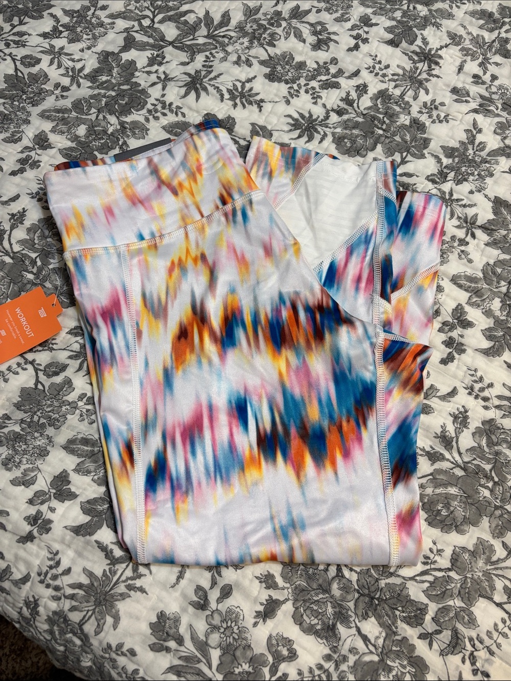 tek gear Multicolor Tie-Dye Active Leggings capris - Blue, Pink, Yellow, Orange